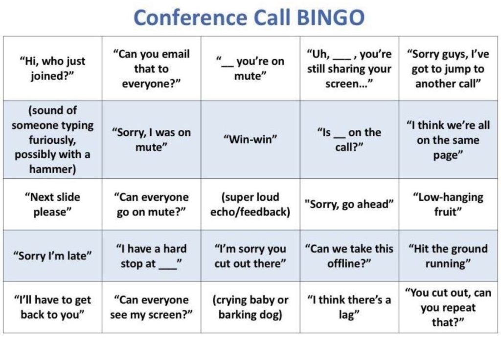 conference call bingo